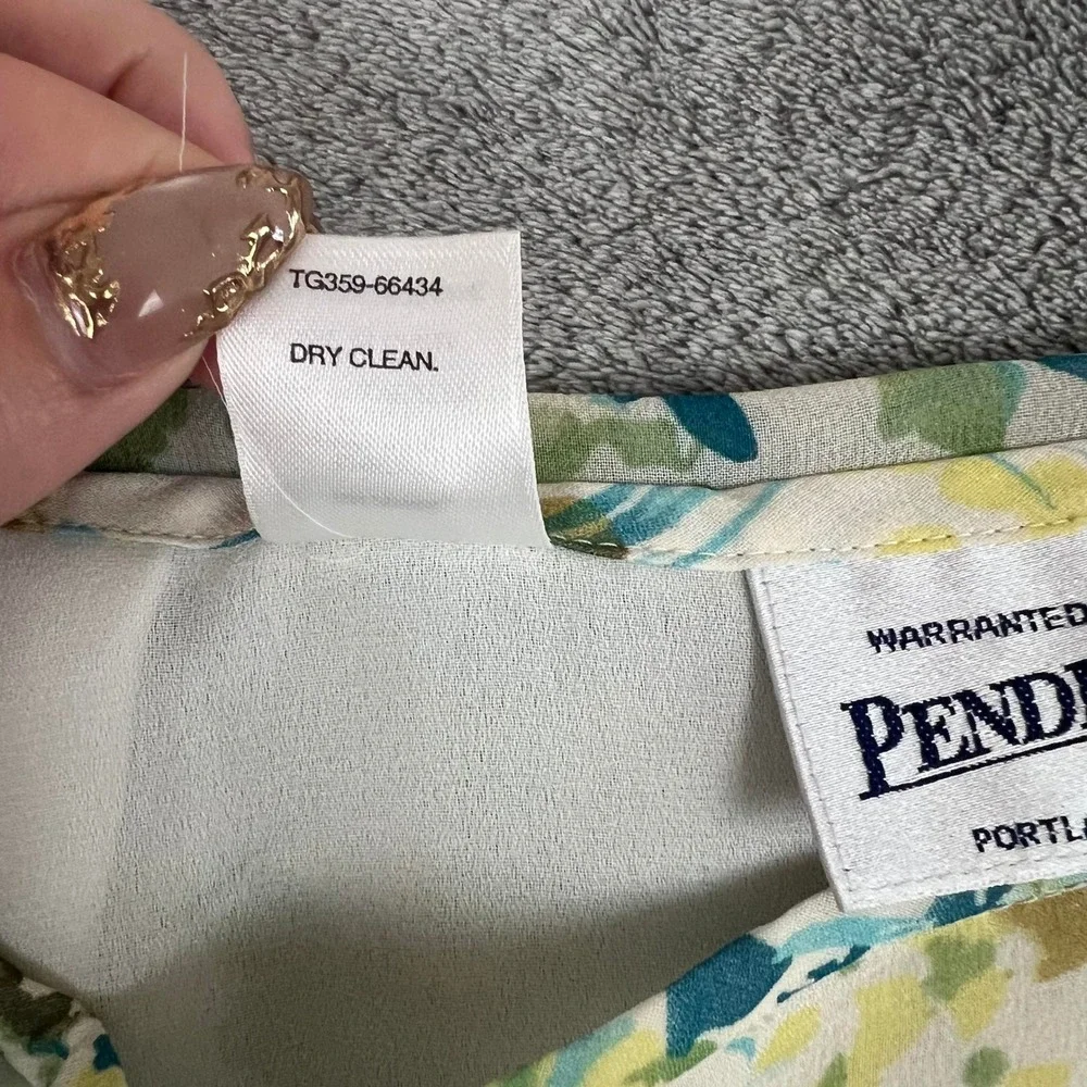 VTG Pendleton‎ Midi Skirt Womens 10 100% Silk Floral Bright Vacation Resort